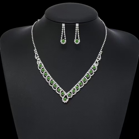 Сверкающее колье и серьги, инкрустированные бриллиантами, свадебные украшения, модная цепочка-крабик